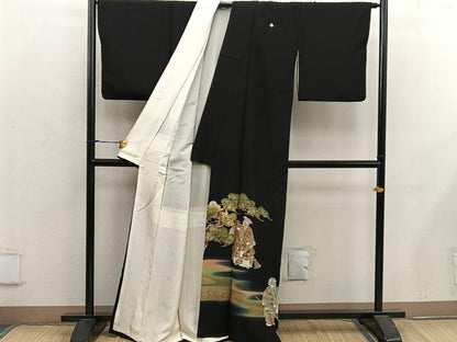 平和屋着物■豪華黒留袖 能 狂言 暈し染め 金彩 正絹 逸品 BAAX5454mz