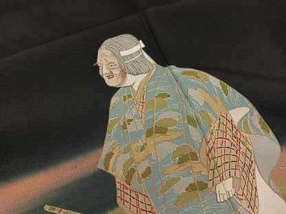 平和屋着物■豪華黒留袖 能 狂言 暈し染め 金彩 正絹 逸品 BAAX5454mz