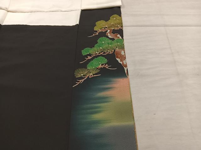 平和屋着物■豪華黒留袖 能 狂言 暈し染め 金彩 正絹 逸品 BAAX5454mz