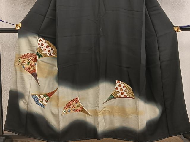 平和屋着物■豪華黒留袖 亀甲花文 暈し染め 金彩 正絹 逸品 BAAX5459mz