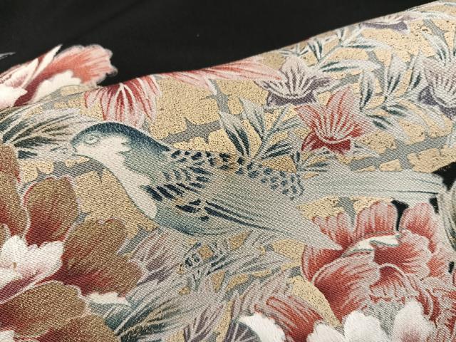 平和屋着物■豪華黒留袖 花鳥文 金糸 正絹 逸品 BAAX5460mz