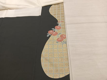 平和屋着物■豪華黒留袖 花鳥文 金糸 正絹 逸品 BAAX5460mz