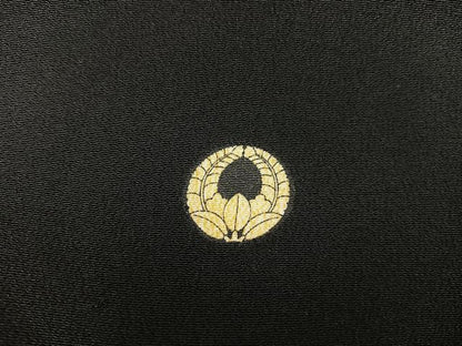 平和屋着物■豪華黒留袖 駒刺繍 亀甲菊花文 金彩 正絹 逸品 BAAX5462mz