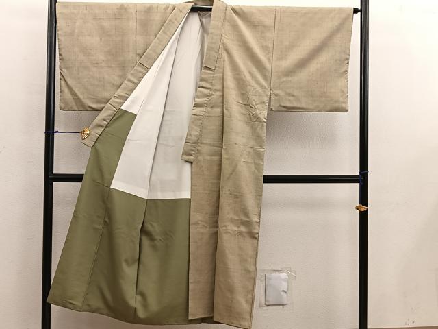 平和屋着物■男性 利休茶色 正絹 逸品 BAAX5468mz