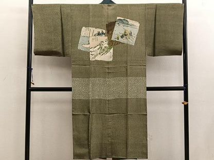 平和屋着物■男性 長襦袢 袷 東海道五十三次 ウール BAAX5469mz