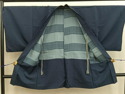 平和屋着物■男性 紬 アンサンブル 100亀甲 総詰め 正絹 逸品 BAAX5472mz