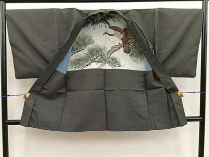 平和屋着物■男性 紬 アンサンブル 100亀甲 総詰め 正絹 逸品 BAAX5480mz