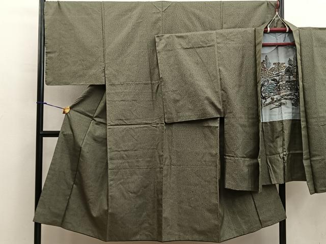 平和屋着物■男性 紬 アンサンブル 80亀甲 総詰め 正絹 逸品 BAAX5484mz