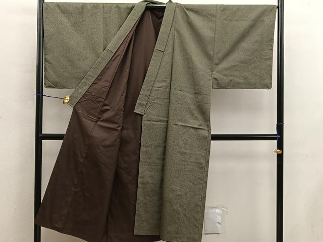平和屋着物■男性 紬 アンサンブル 80亀甲 総詰め 正絹 逸品 BAAX5484mz