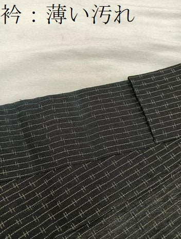 平和屋着物＊夏物　男性　お召　絣文様　正絹　逸品　BAAX5485mz