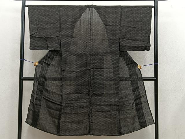 平和屋着物＊夏物　男性　お召　絣文様　正絹　逸品　BAAX5485mz
