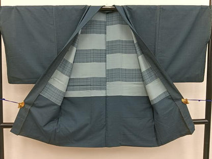 平和屋着物■男性 紬 アンサンブル 100亀甲 総詰め 正絹 逸品 BAAX5488mz