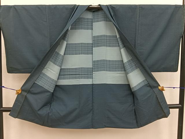 平和屋着物■男性 紬 アンサンブル 100亀甲 総詰め 正絹 逸品 BAAX5488mz
