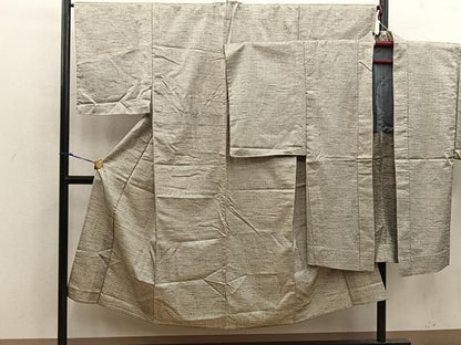 平和屋着物▽男性　紬　単衣　アンサンブル　亀甲柄　正絹　逸品　BAAX5491mz