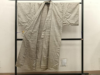 平和屋着物▽男性　紬　単衣　アンサンブル　亀甲柄　正絹　逸品　BAAX5491mz