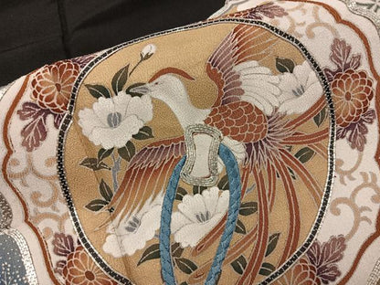 平和屋着物■豪華黒留袖 駒刺繍 鏡裏鳳凰花文 暈し染め 金彩 正絹 逸品 BAAX5496mz