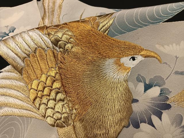 平和屋着物■豪華黒留袖 刺繍 鳳凰花文 金銀糸 正絹 逸品 BAAX5500mz