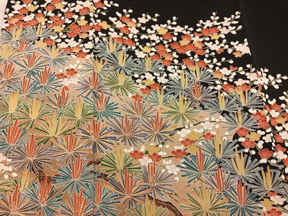 平和屋着物■豪華黒留袖　友禅　梅花文　正絹　逸品　BAAX5501mz