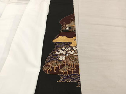平和屋着物■豪華黒留袖 大名行列 金彩 正絹 逸品 BAAX5505mz