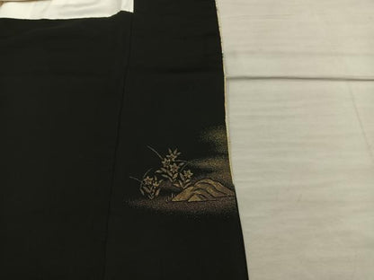 平和屋着物■豪華黒留袖 澪標図 寿光織 暈し染め 金糸 正絹 逸品 BAAX5515mz