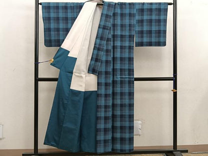平和屋着物■上質な紬 横段文 正絹 逸品 BAAX5516mz