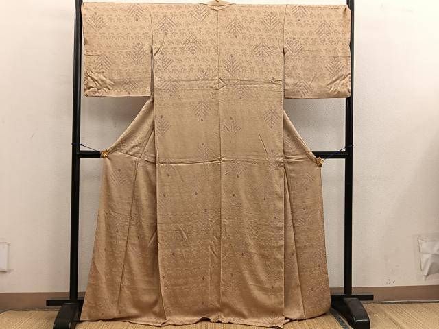 平和屋着物■上質な小紋 絞り 草花文 正絹 逸品 BAAX5517mz