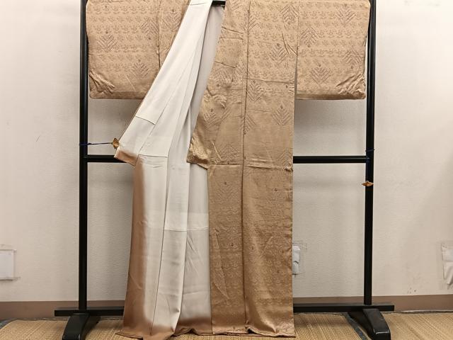 平和屋着物■上質な小紋 絞り 草花文 正絹 逸品 BAAX5517mz