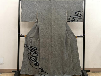 平和屋着物■訪問着 総絞り 流水文 正絹 逸品 BAAX5518mz