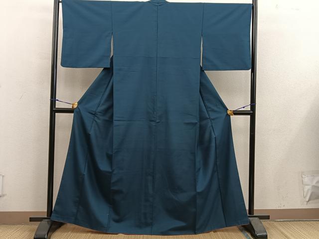 平和屋着物●上質な紬　百入茶色　正絹　逸品　BAAX5521mz