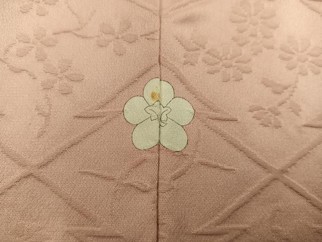 平和屋着物■上質な色無地　松皮菱花地紋　宍色　正絹　逸品　BAAX5525mz