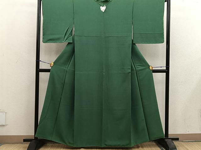 平和屋着物■上質な色無地　松葉文　正絹　逸品　未使用　BAAX5529mz