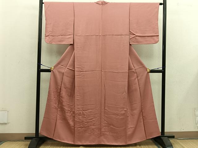 平和屋着物■色留訪問着　石庭地紋　曙色　正絹　逸品　BAAX5531mz