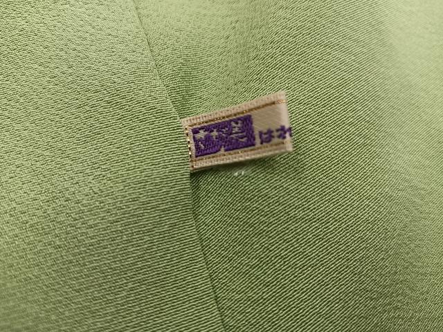 平和屋着物●上質な色無地　青朽葉色　さが美扱い　正絹　逸品　BAAX5532mz