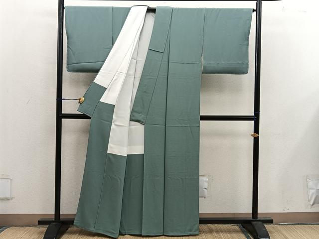 平和屋着物●上質な色無地　鶸茶色　正絹　逸品　未使用　BAAX5533mz