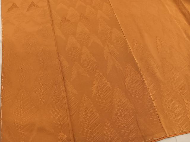 平和屋着物■上質な色無地　樹林地紋　土色　正絹　逸品　BAAX5535mz