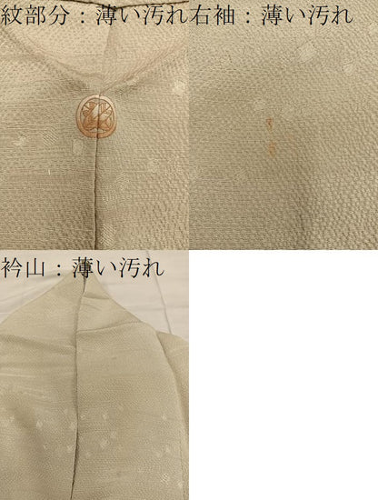 平和屋着物■上質な色無地　箔散らし地紋　枯色　正絹　逸品　BAAX5538mz