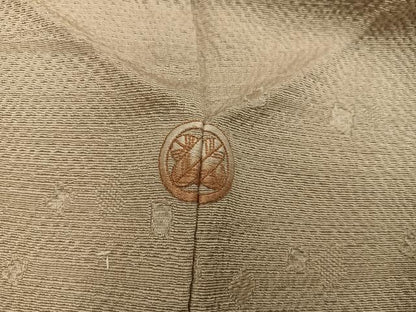 平和屋着物■上質な色無地　箔散らし地紋　枯色　正絹　逸品　BAAX5538mz