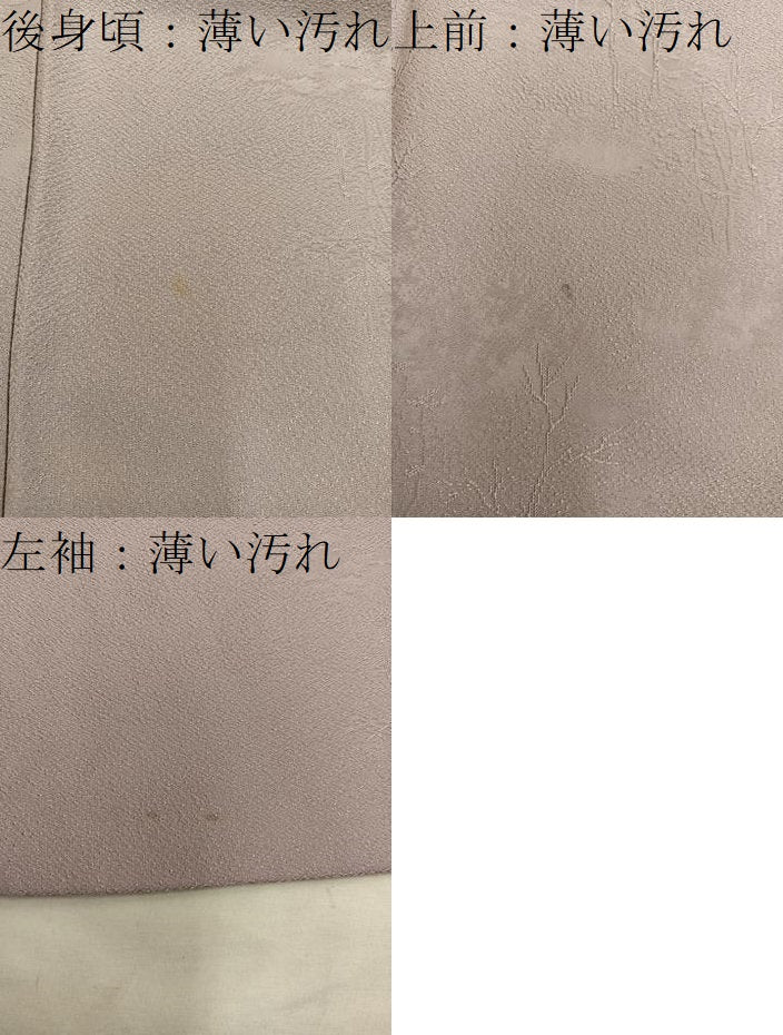 平和屋着物■上質な色無地　樹林地紋　薄柿色　正絹　逸品　BAAX5539mz