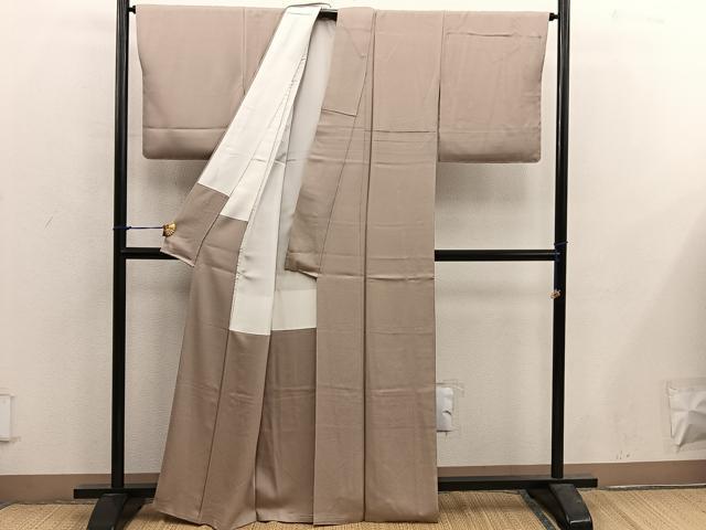 平和屋着物●上質な色無地　薄香色　正絹　逸品　BAAX5540mz