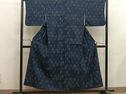 平和屋着物■上質な紬 草花文 正絹 逸品 BAAX5543mz
