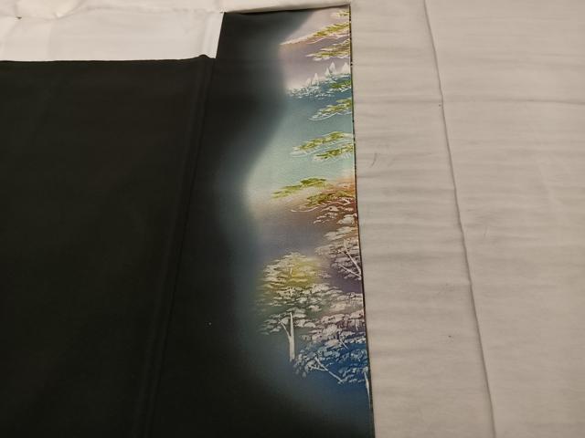 平和屋着物■豪華黒留袖 作家物 風景文 暈し染め 金彩 正絹 逸品 BAAX5546mz
