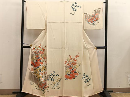 平和屋着物■訪問着 友禅 菊花文 正絹 逸品 BAAX5551mz