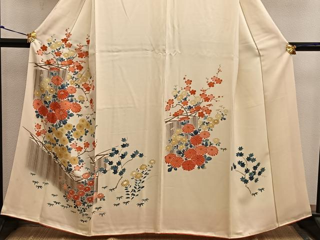 平和屋着物■訪問着 友禅 菊花文 正絹 逸品 BAAX5551mz