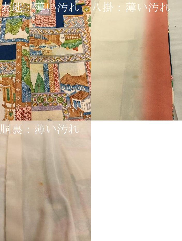 平和屋着物■上質な小紋　風景文　正絹　逸品　BAAX5553mz