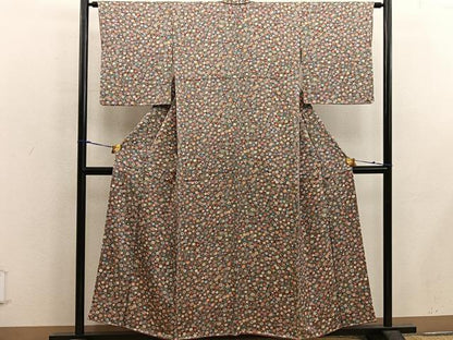 平和屋着物■上質な小紋 菊花文 正絹 逸品 BAAX5558mz