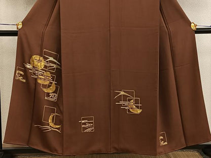 平和屋着物■訪問着 竹屋町刺繍 立波飛鶴文 金彩 正絹 逸品 BAAX5560mz