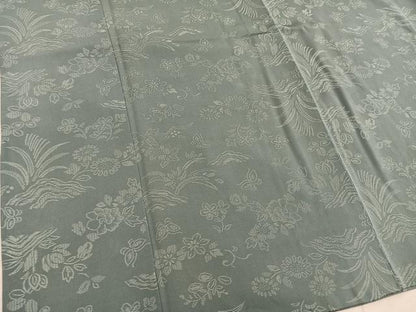 平和屋着物■上質な色無地　舞蝶花地紋　岩井茶色　高島屋扱い　正絹　逸品　BAAX5563mz