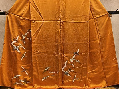 平和屋着物■訪問着　駒刺繍　飛鶴文　金彩　正絹　逸品　未使用　BAAX5570mz