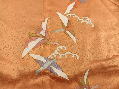 平和屋着物■訪問着　駒刺繍　飛鶴文　金彩　正絹　逸品　未使用　BAAX5570mz