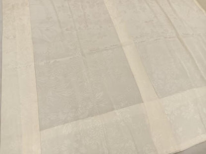 平和屋着物■長襦袢　無双仕立て　草花地紋　白色　正絹　逸品　BAAX5576mz